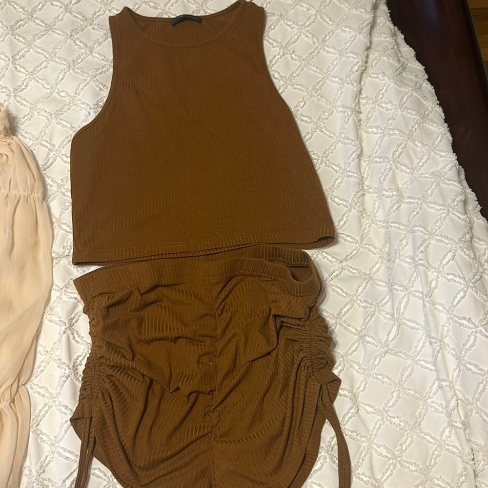 Two piece outfit brown